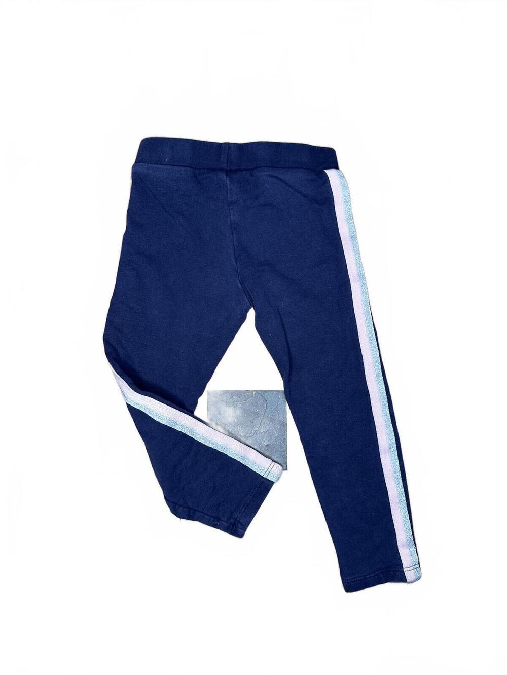 Toddler Navy Leggings with Side Stripe, Size 3T